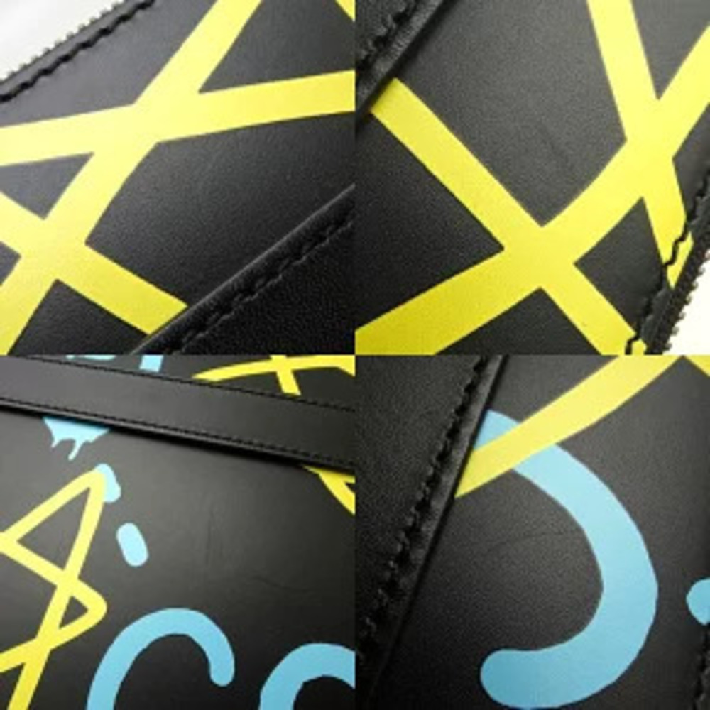 Gucci Ghost Bag Leather Black Yellow Blue Crossbody Clutch - Picture 5 of 9